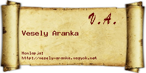 Vesely Aranka névjegykártya